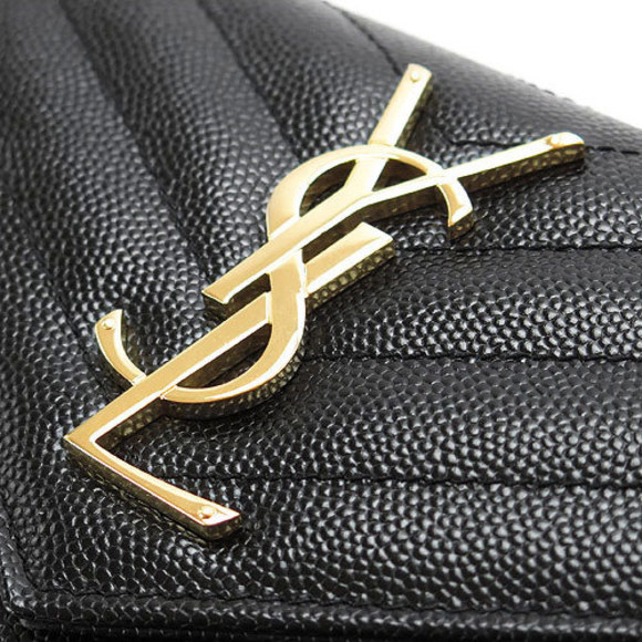 Saint Laurent Long Wallet Monogram Quilted Black - Picture 6 of 6